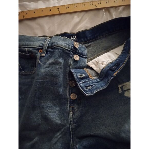 Gap Factory Womens Mid-Rise Distressed Denim Shorts Size 12/31 Cotton Blend NWT - Picture 8 of 10